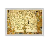ConKrea Toile canevas sur châssis Prêt à accrocher L'arbre de la vie Gustav Klimt Culture art Art nouveau Style Liberty Dimensione: 70x100cm C - Colore Bianco Contemporaneo