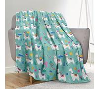CONLIN Couverture de canapé en flanelle pour filles - Motif lama - Légère - Décorative - Très douce et confortable - Cadeau idéal pour enfants et adultes - 152,4 x 203,2 cm