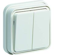 Conmutador doble, empotrar, blanco