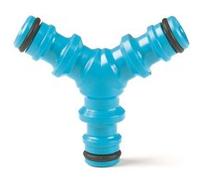 Cellfast Réduction T-pièce BASIC pour la déconnexion de trois extrémités de tuyaux d'arrosage, UNI FIT, 3/8",1/2", 5/8", 3/4", 51-205H