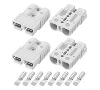 Connecteur à connexion rapide 120 A 600 V pour fil 2-6 AWG, bornes en cuivre plaqué argent avec boîtier PC pour camping-car, treuil de remorque et systèmes d'alimentation de secours (gris)