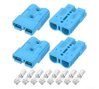 Connecteur à connexion rapide 120 A 600 V pour fil 2-6 AWG, bornes en cuivre plaqué argent avec boîtier PC pour camping-car, treuil de remorque et systèmes d'alimentation de secours (bleu)