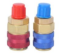 Connecteur à coupleur rapide de climatisation, jeu d'adaptateurs en laiton pour Ports de Service latéraux haut et bas R134A, rouge et bleu