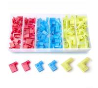 Connecteur à pied à angle droit, connecteurs à sertissage femelle à angle droit avec borne de drapeau pour 22-16 à 12-10 AWG, en cuivre et nylon pour les applications électriques(60pcs)