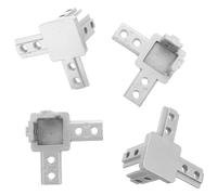 Connecteur à Profil en T 90 Degrés 3 Voies 4 Ensembles | Alliage de Zinc Argenté, Trous de Précision et Vis Inclus, Montage Facile pour Structures Industrielles