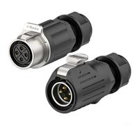 Connecteur aéronautique LP-20 2P 3P 4P Pin IP68 Connecteur de câble circulaire étanche pour équipement industriel marin - Borne de signal d'alimentation en alliage de zinc (EW-LP20-4P)