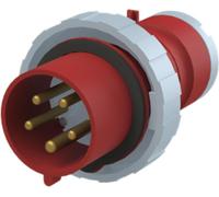 Connecteur Amphenol 32 ampères CEE à 5 broches (3P+N+PE) mâle, codage 6h rouge 200/346 V à 240/415 V fréquence 50 et