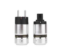 Connecteur Audio Schuko Mâle Plaqué Rhodium Hifi Figure 8 IEC C7 + Prise Femelle C7 IEC, Prise UE
