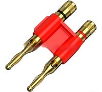 Connecteur banane de lampe de poche double rangée 4 mm avec connecteur de 4 mm, montage à vis rouge et noir, contacts plaqués or, connexion parallèle, fixation à vis, cuivre ABS 32 A, 60 Vdc