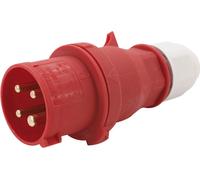 "Connecteur CEE 16 ampères 4 pôles (3P+PE) mâle, codage 6h rouge feu RAL 3000 380/415V fréquence 50 et 60Hz"