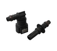 Connecteur coudé à 90 degrés SAE à libération rapide pour conduite de carburant | Coupleur de tuyau en nylon ID 8 mm | Bouton de verrouillage push-pull | Pour conduites d'essence, diesel, gaz | Noir
