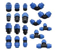 Connecteur coudé en t droit ID20/25/32mm, 1/2 "3/4" 1 ", adaptateur de filetage femelle/mâle, Valve de séparation d'arrosage, raccord rapide de tuyau d'eau(Tee 25mm)
