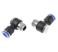 Connecteur coudé RS PRO, R 1/4 Mâle, 8 mm Push-in, Paquet de 10 Unités