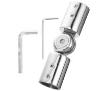 Connecteur D’angle pour Tringle à Rideaux en Acier Inoxydable, Argenté | Réglage Flexible, Fixation Ferrure Existante, Coude Orientable pour Ajustement D’angle