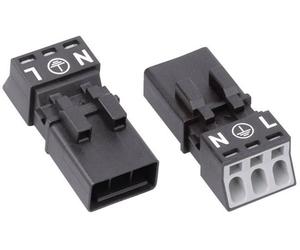 Connecteur d'alimentation série (connecteur réseau) WINSTA MINI WAGO 890-213 mâle, droit Nombre total de pôles: 2 + PE 16 A noir
