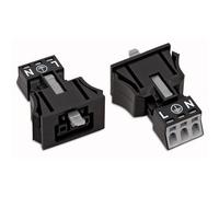Connecteur d'alimentation WAGO WINSTA MINI Série WINSTA MINI femelle, droit Nbr total de pôles: 2 + PE 16 A noir 1 pc(s