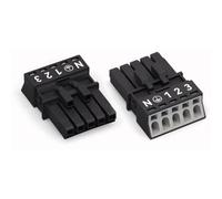 Connecteur d'alimentation WAGO WINSTA MINI Série WINSTA MINI femelle, droit Nbr total de pôles: 4 + PE 16 A noir 1 pc(s