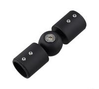 Connecteur d'angle réglable en acier inoxydable 304 pour utilisation de rideau de baie vitrée, permet un réglage de l'angle de 90 à 180 degrés avec des vis d'installation sécurisées (25 mm, noir)