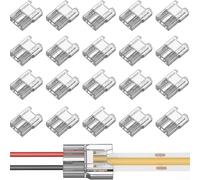 Connecteur de bande LED 8 mm 2 broches sans soudure pour COB pour bande LED SMD 8 mm 2 broches contact en cuivre L T X Connecteur 8 mm 2 broches sans soudure 8 mm 2 broches Borne de connexion LED pour