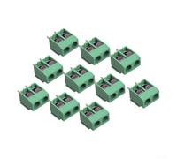 Connecteur de bornier PCB 2P 5,08 mm plaqué zinc | Lot de 10 unités, solution rentable, idéal pour les projets de câblage en vrac, taille standard