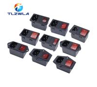 Connecteur de broche d'entrée 3 broches IEC320 C14, prise électrique LED 250V, interrupteur à bascule en laiton, fusible 10A, accessoires de montage sur ordinateur 2.0mm KCD3 AC-01