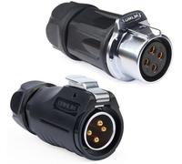 Connecteur de câble industriel étanche - Connecteur rond - Indice de protection IP68 - 20 mm - Noir
