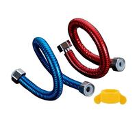 Connecteur de chauffe-eau avec tuyau d ' entrée en acier, 50CM | Tuyau ondulé en acier inoxydable 304, 2 pièces, avec connecteur antidéflagrant pour adoucisseur d ' eau chaude