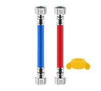 Connecteur de chauffe-eau avec tuyau d ' entrée en acier, 80 CM | Tuyau ondulé en acier inoxydable 304, 2 pièces, avec connecteur antidéflagrant pour adoucisseur d ' eau chaude
