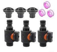 Connecteur de citerne d'eau 1,9 cm en PVC - Valve de connexion rapide avec mamelon en caoutchouc - Raccord de tuyau étanche pour pluie (3/4 x 3 pièces)