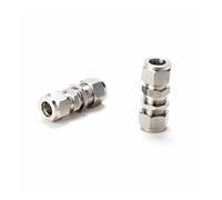 Connecteur de cloison droit en acier inoxydable, 6mm 8mm 10mm 1/4 3/8 1/2, raccord de Compression à Double virole for tuyau de diamètre extérieur égal SS 304(6mm OD Tube)