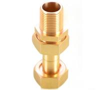 Connecteur de compteur d'eau télescopique en laiton - Longueur réglable - Adaptateur de joint de plomberie - 4 points - 6 points - Raccord de tuyau en laiton de 2,5 cm