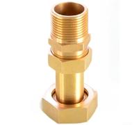 Connecteur de compteur d'eau télescopique en laiton - Longueur réglable - Adaptateur de joint de plomberie - 4 points - 6 points - Raccord de tuyau en laiton de 2,5 cm