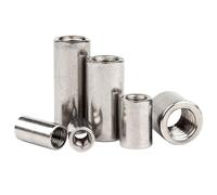 Connecteur de couplage rond en acier inoxydable 304, M3 M4 M5 M6 M8 M10 M12 M14 M16 A2, extension longue et allongée, écrou de manchon de Joint(Length 8mm)