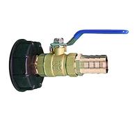 Connecteur de Cuve 1000L, Résistant aux acides et aux alcalis,raccord de Tuyau de Jardin 16/20/25mm,S60x6 Adaptateur De Réservoir d'eau IBC,Port de Sortie de soupape à Bille en Laiton (25mm)