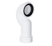 Connecteur de cuvette courbé à col de cygne pour économie d'espace - Connecteur de tuyau d'évacuation de toilettes à 90 degrés - Entrée de 90 à 107 mm - Convient à tous les robinets, convient à tous
