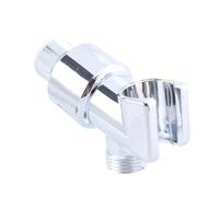 Connecteur de douche intégré pour les configurations portatives | Sortie combinée et structure de maintien, finition argentée, conçue pour un point de connexion de douchette