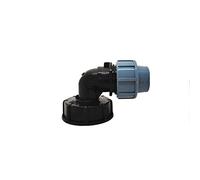 Connecteur de filetage de réservoir IBC POWERTOOL IBC Adaptateur de réservoir S60X6 vers Mdpe Raccords de tuyau d'eau pour réservoirs d'eau IBC (sortie coudée 25 mm)
