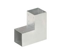 vidaXL Connecteur de poteau forme en L métal galvanisé 91x91 mm Gris