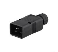 Connecteur de prise d'alimentation C20 vers C19 250 V 16 A pour rack de serveur PDU UPS - Pièce de rechange pour rallonge électrique PC robuste en cuivre noir (A)