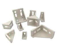 Connecteur de profilé en aluminium for routeur, support d'angle, 2020, 2028, 3030, 3060, 4040, 4080, 6060, 20/30/40/45/60, 2040(Silver,10PCS 3030)