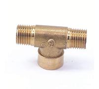 Connecteur de raccord de tuyau en laiton 3 voies BSP mâle 3 voies 1/8" BSP femelle x 0,3 cm BSP mâle T 3 voies pour eau, carburant, gaz