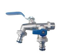 Connecteur de répartiteur d'eau à double tête 1/2'' 3/4'', adaptateur de couplage, interrupteur de vanne, tuyau d'arrosage, robinet d'arrosage