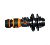 Connecteur de réservoir en PVC de 1,9 cm avec mamelon en caoutchouc pour citerne d'eau - Raccord de tuyau d'arrosage anti-fuite noir (ensemble seau)