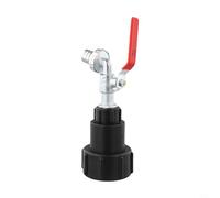 Connecteur de réservoir IBC S60x6 vers robinet 1/2", adaptateur de service avec robinet à boisseau sphérique pour contrôle de l'eau en extérieur (alliage)