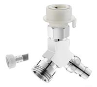 Connecteur de robinet en laiton robuste avec écrou rotatif à 360 degrés et design de connexion rapide pour double machine à laver dans la buanderie Argent (J)
