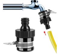 Connecteur de robinet universel tuyau de jardin adaptateur raccord pour le lavage de voiture de jardinage propre Noir-GUA