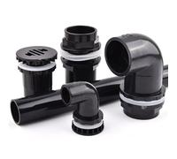 Connecteur de trop-plein de tuyau en PVC noir, 20 ~ 50mm, Joint de Drainage pour Aquarium, Irrigation de jardin, entrée et sortie, raccords de vidange, 1 pièce Style-C