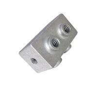 Connecteur de tube carré en alliage d ' aluminium, fixation de connexion de remplacement, joint fixe, raccord de tuyau coudé à 3 voies, installation facile, collier de serrage fixe