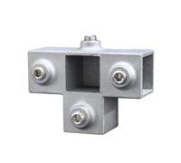 Connecteur de tube carré en alliage d ' aluminium, fixation de connexion de remplacement, joint fixe, raccord de tuyau coudé à 3 voies, installation facile, collier de serrage fixe