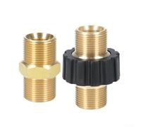 Connecteur de tuyau à filetage mâle M22 x 1,5, pour nettoyeur haute pression, raccord adaptateur en laiton, pour Karcher Kranzle, pour pot en mousse NILFISK et buse (avec manchon en plastique)